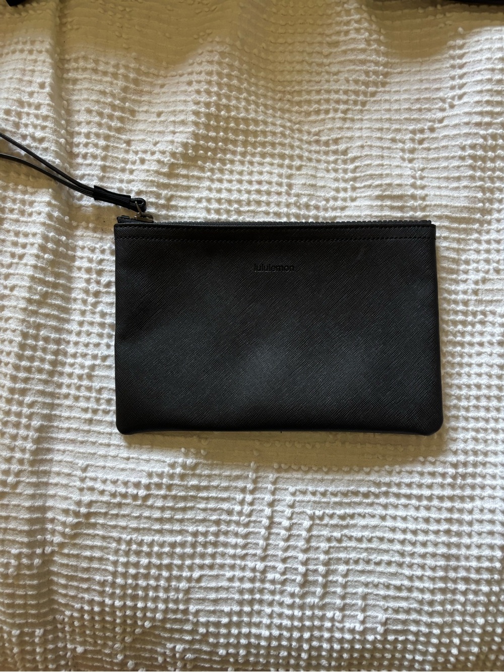 Lululemon Black Wristlet Zip Pouch Travel Organizer Clutch 9” x 6”